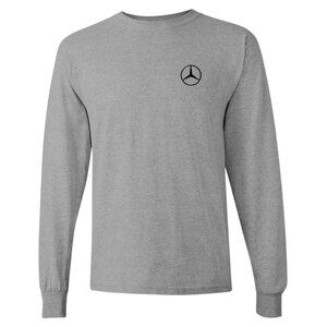 Men’s Mercedes-Benz Car Logo Embroidered Cotton Long Sleeve - Sport Gray